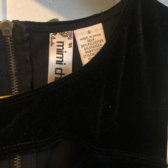 Velvet Black Mini Dress - Picture 2 of 2